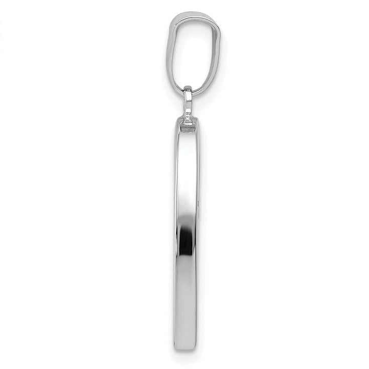 Lovely Rita's Pendants & Charms 14k White Gold Polished Hollow Heart Design Pendant