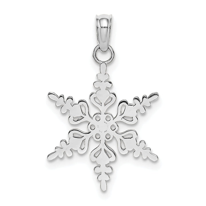 Lovely Rita's Pendants & Charms 14K White Gold Polished Snowflake Charm Pendant