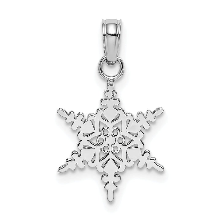 Lovely Rita's Pendants & Charms 14k White Gold Small Snowflake Charm Pendant