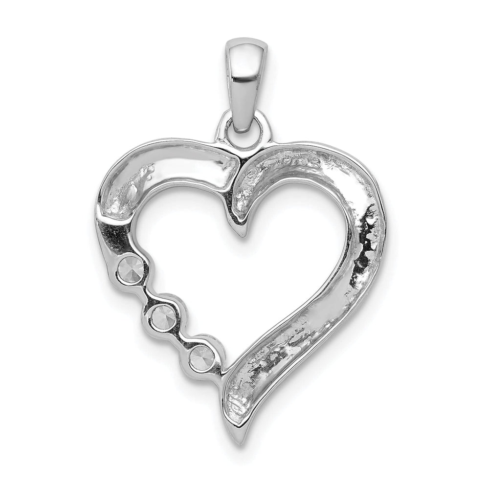 Lovely Rita's Pendants & Charms 14k White Gold Three Stone 1/4ct. Diamond Heart Pendant