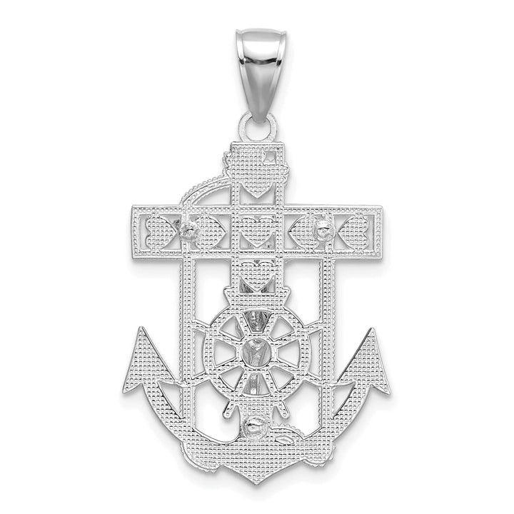 Lovely Rita's Pendants & Charms 14K White Gold Timeless Mariner Crucifix Pendant