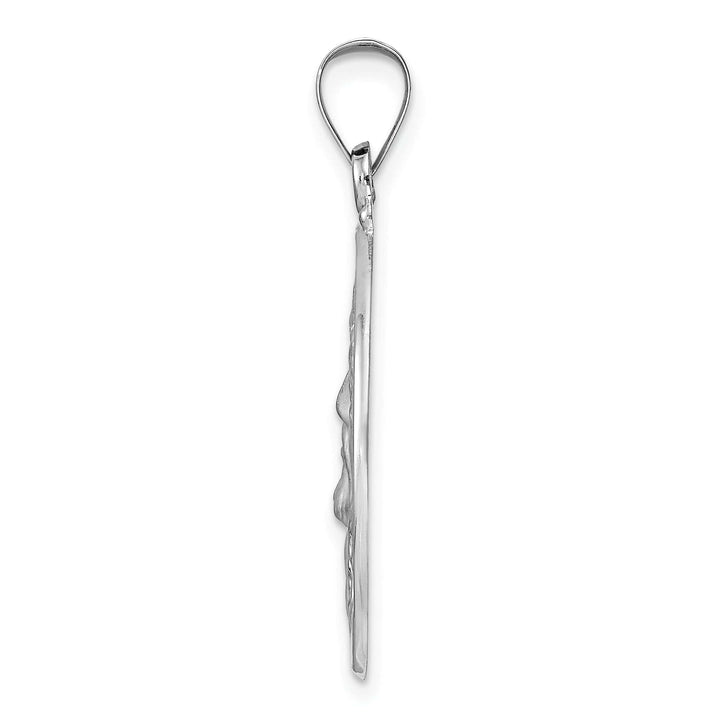 Lovely Rita's Pendants & Charms 14K White Gold Timeless Rhodium Polished Jesus Face Disc Pendant