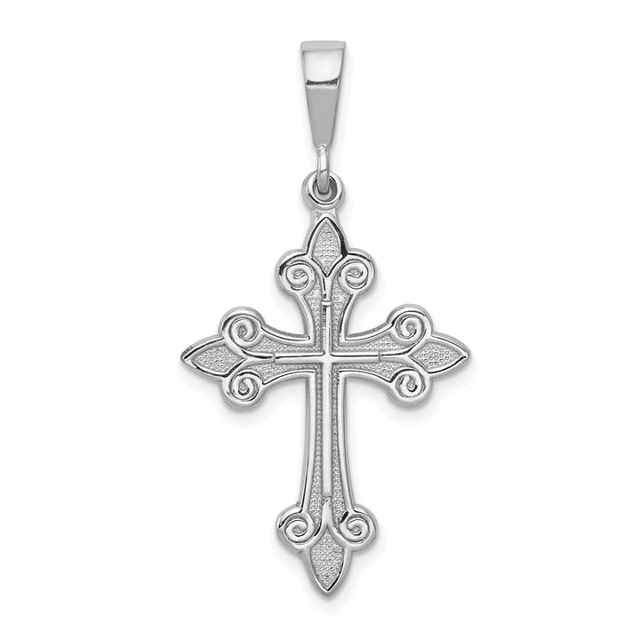 Lovely Rita's Pendants & Charms 14k White Gold Vintage Fleur de Lis Cross Pendant