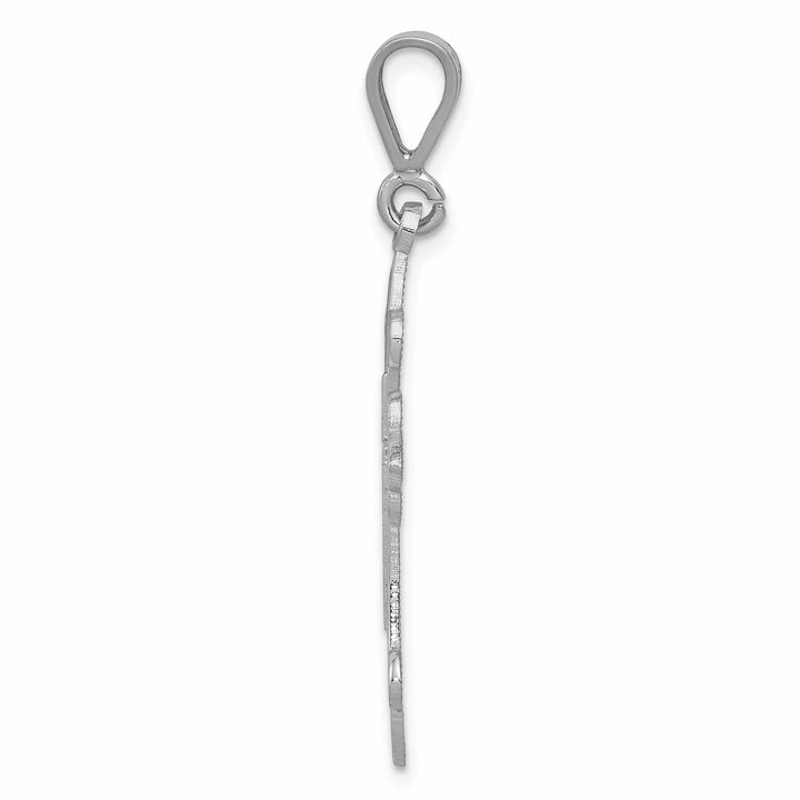 Lovely Rita's Pendants & Charms 14k White Gold Vintage Fleur de Lis Cross Pendant