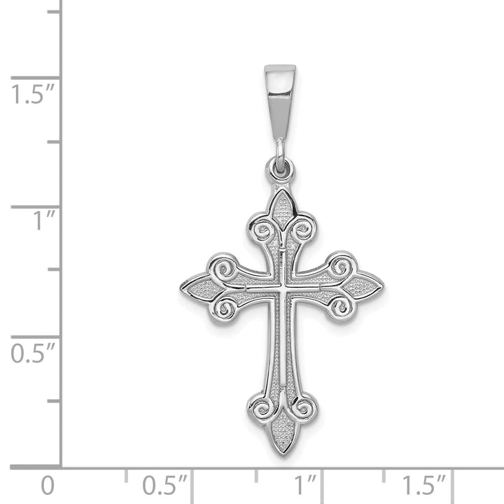 Lovely Rita's Pendants & Charms 14k White Gold Vintage Fleur de Lis Cross Pendant
