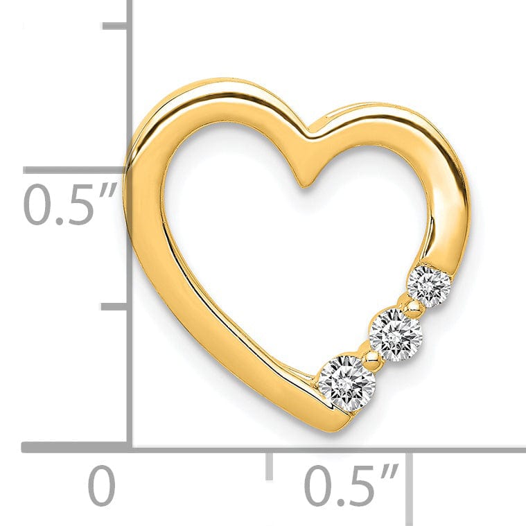 Lovely Rita's Pendants & Charms 14k Yellow Gold 1/6ct. Diamond Heart Chain Slide Pendant