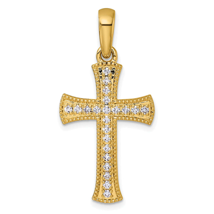 Lovely Rita's Pendants & Charms 14k Yellow Gold 3/8 CT Diamond Francy Cross Pendant