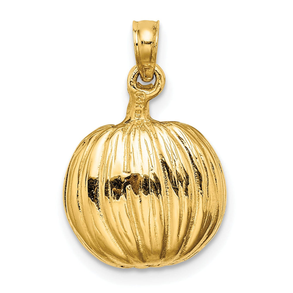 Lovely Rita's Pendants & Charms 14k Yellow Gold  3-D Jack-o-Lantern with Black Cat and Moon Charm Pendant