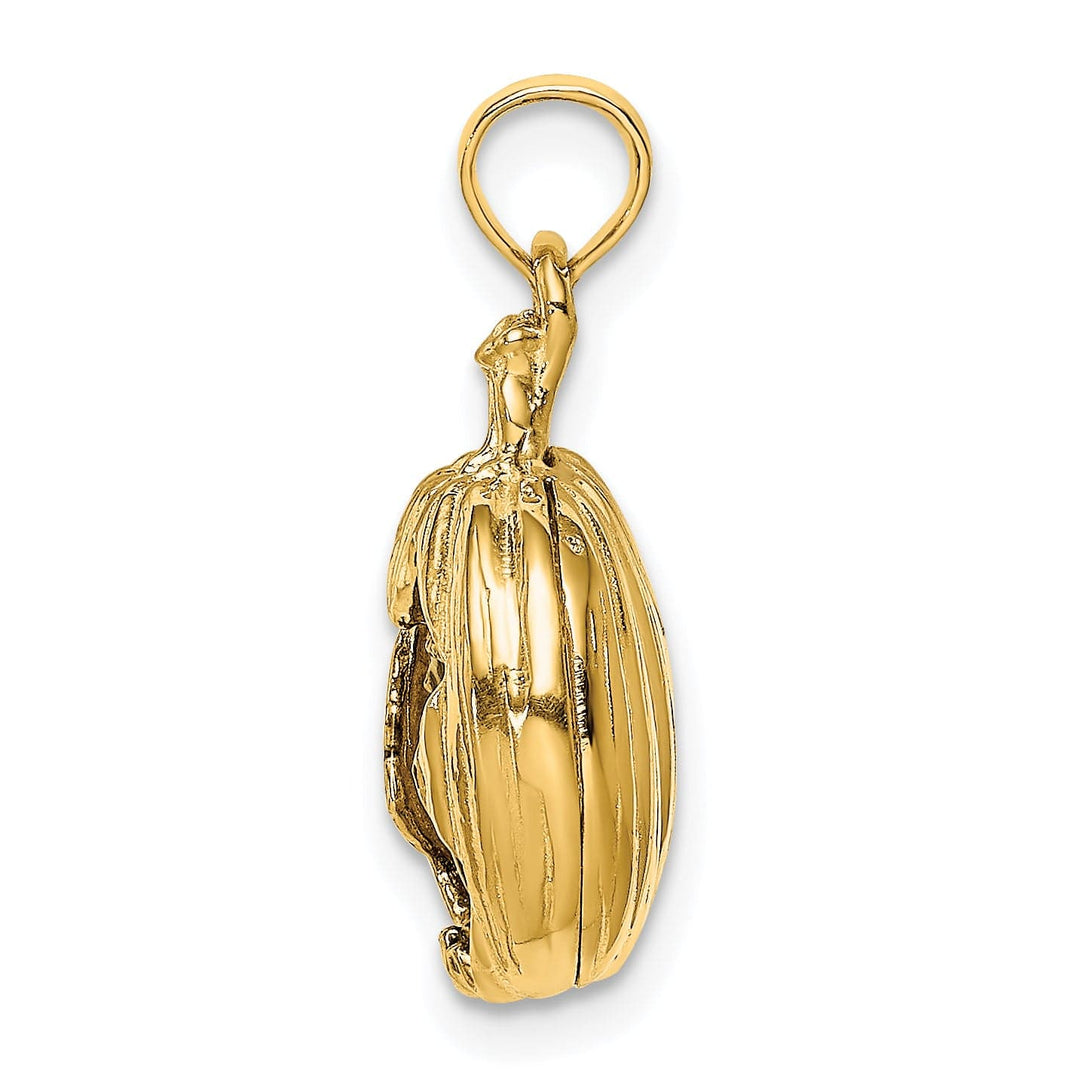 Lovely Rita's Pendants & Charms 14k Yellow Gold  3-D Jack-o-Lantern with Black Cat and Moon Charm Pendant