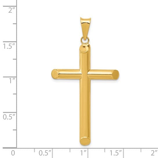 Lovely Rita's Pendants & Charms 14k Yellow Gold 3-D Polished Hollow Cross Pendant