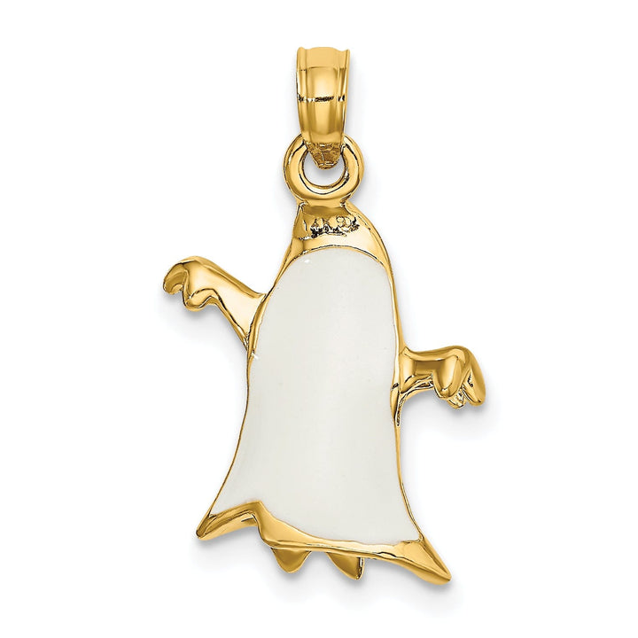 Lovely Rita's Pendants & Charms 14K  Yellow Gold 3-D White Enameled Ghost Charm Pendant