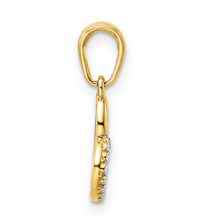 Lovely Rita's Pendants & Charms 14k Yellow Gold and White Rhodium D.C Heart Design Pendant