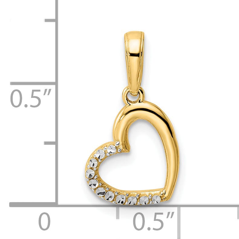 Lovely Rita's Pendants & Charms 14k Yellow Gold and White Rhodium D.C Heart Design Pendant
