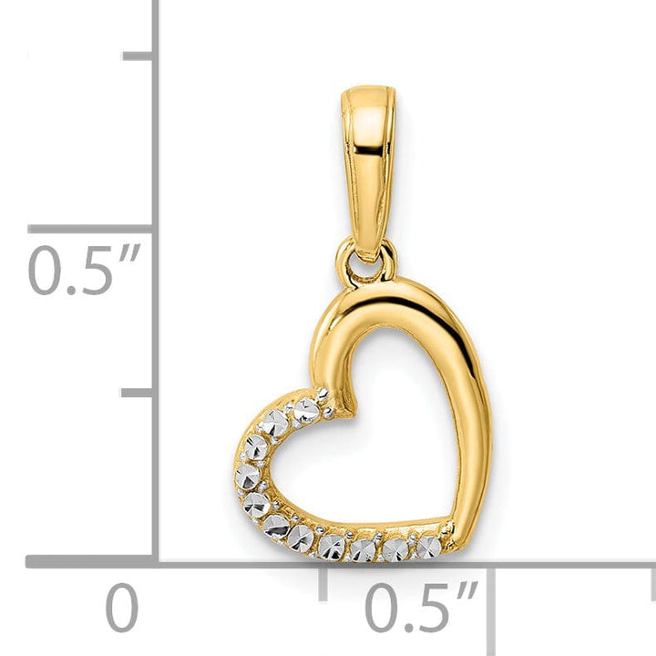 Lovely Rita's Pendants & Charms 14k Yellow Gold and White Rhodium D.C Heart Design Pendant