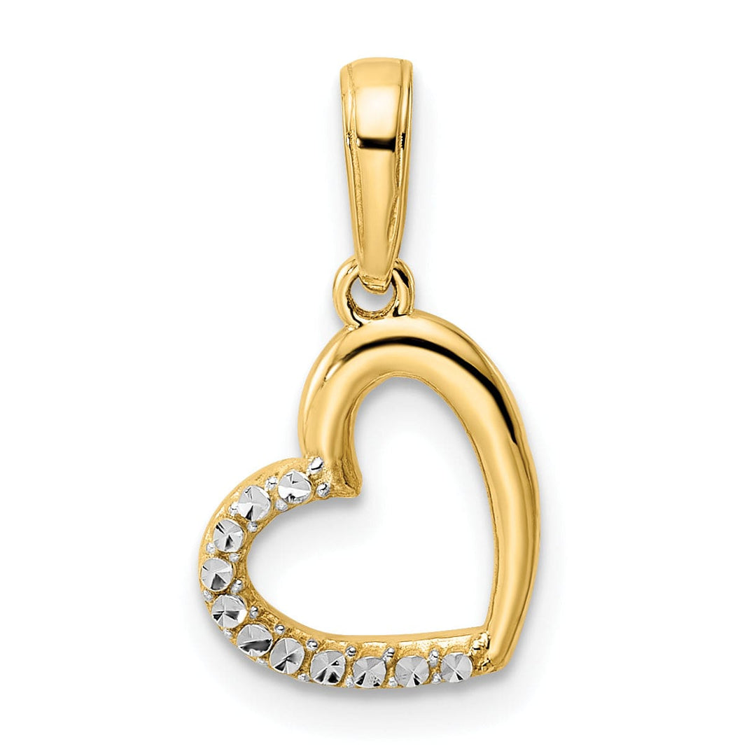 Lovely Rita's Pendants & Charms 14k Yellow Gold and White Rhodium D.C Heart Design Pendant