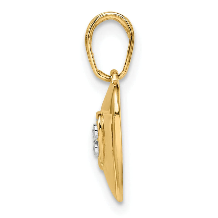 Lovely Rita's Pendants & Charms 14k Yellow Gold and White Rhodium D.C Puffy Heart Pendant