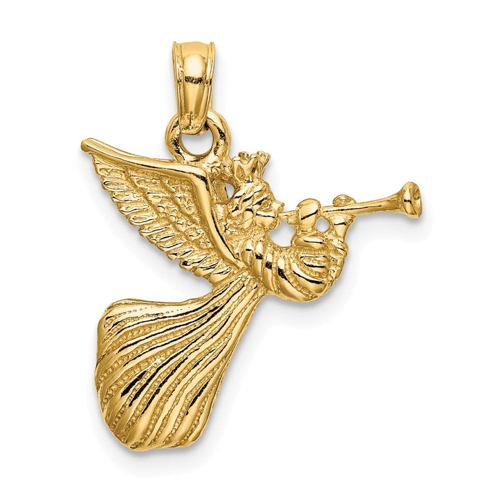 Lovely Rita's Pendants & Charms 14k Yellow Gold Angel with Trumpet Charm Pendant