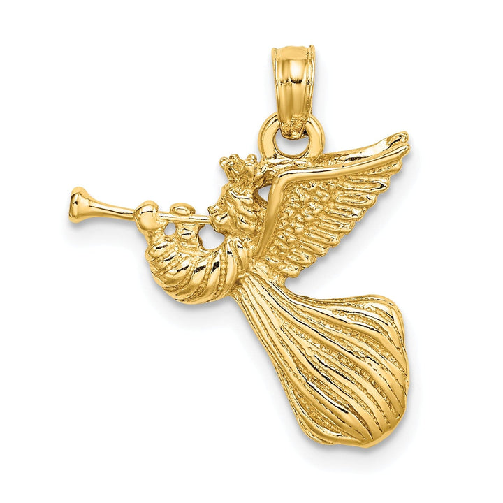 Lovely Rita's Pendants & Charms 14k Yellow Gold Angel with Trumpet Charm Pendant