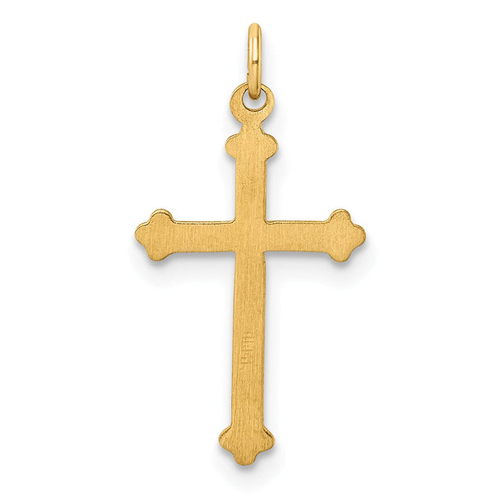 Lovely Rita's Pendants & Charms 14k Yellow Gold Budded Ornate Design Cross Pendant