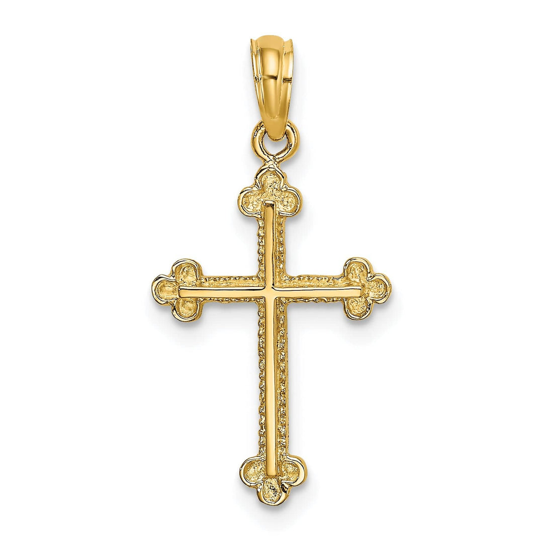 Lovely Rita's Pendants & Charms 14K Yellow Gold Budded Tip Edges Cross Pendant