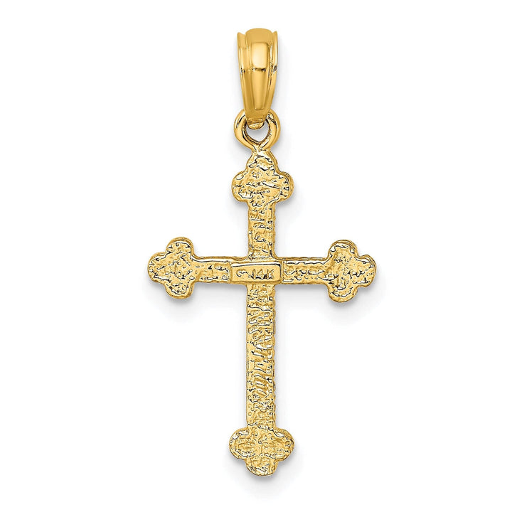 Lovely Rita's Pendants & Charms 14K Yellow Gold Budded Tip Edges Cross Pendant