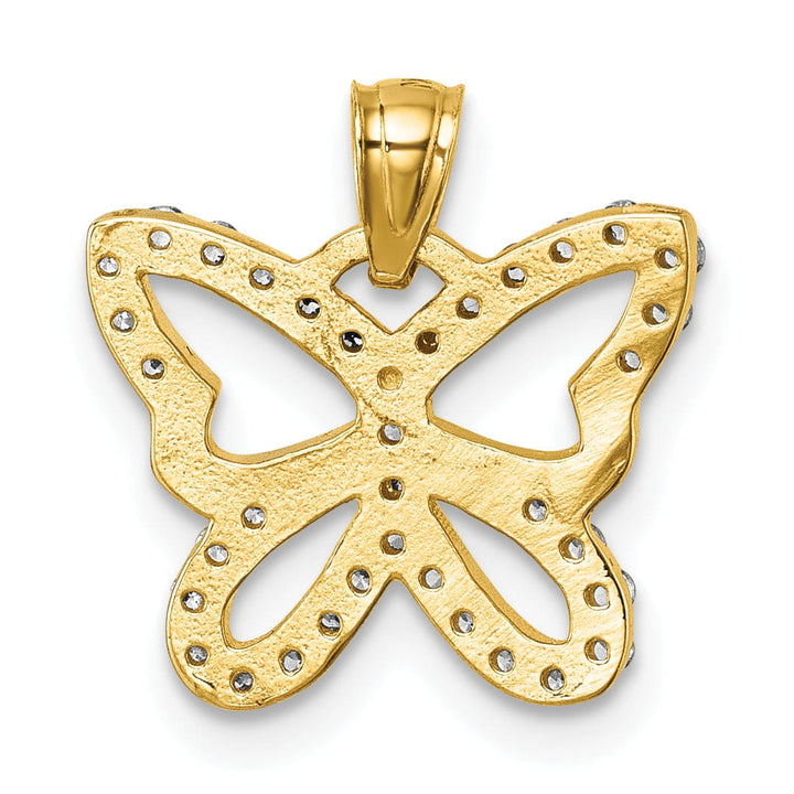Lovely Rita's Pendants & Charms 14k Yellow Gold C.Z Cut Out Wing Butterfly Design Pendant