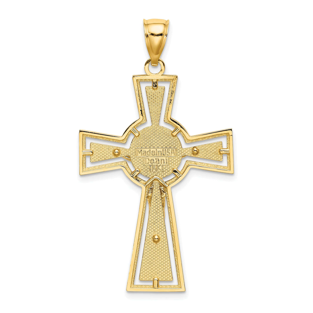 Lovely Rita's Pendants & Charms 14K Yellow Gold Classic Cut-Out Celtic Crucifix Cross Pendant