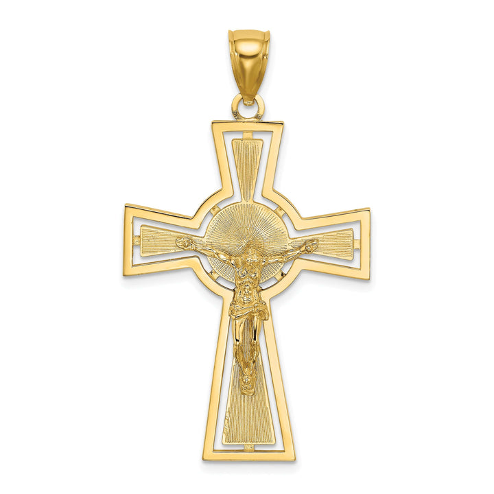 Lovely Rita's Pendants & Charms 14K Yellow Gold Classic Cut-Out Celtic Crucifix Cross Pendant