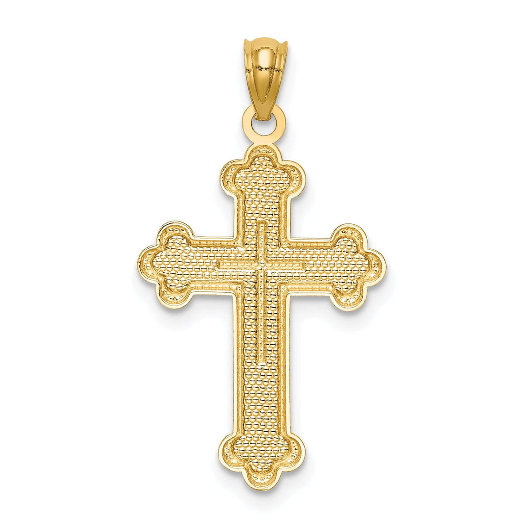Lovely Rita's Pendants & Charms 14k Yellow Gold Classic Design Budded Cross Pendant