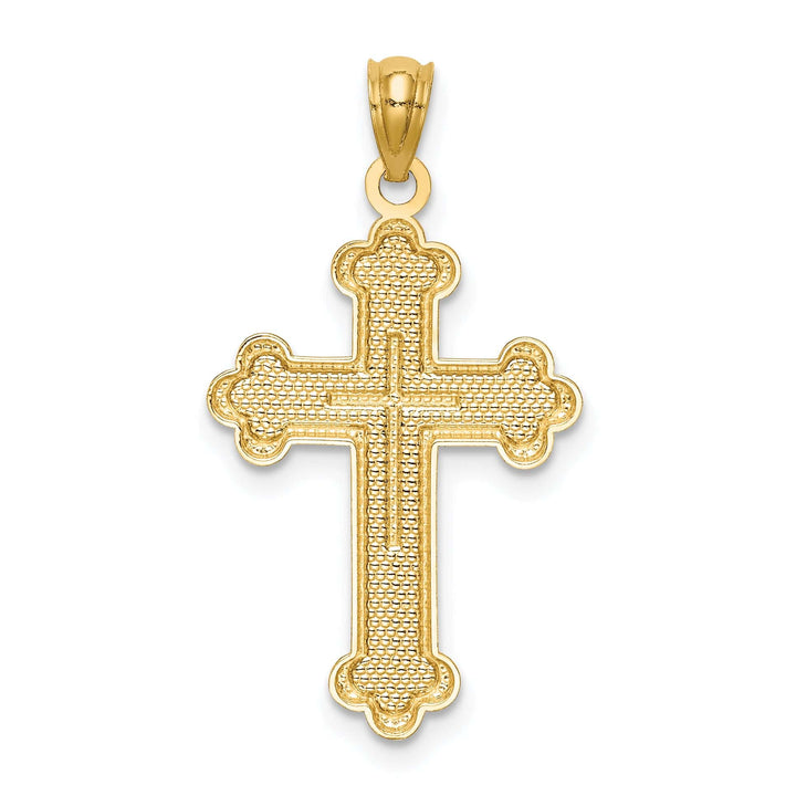 Lovely Rita's Pendants & Charms 14k Yellow Gold Classic Design Budded Cross Pendant