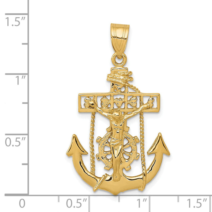 Lovely Rita's Pendants & Charms 14K Yellow Gold Classic Mariner Cross Pendant