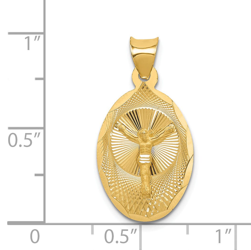 Lovely Rita's Pendants & Charms 14K Yellow Gold Classic Polished D.C Corpus Oval Pendant