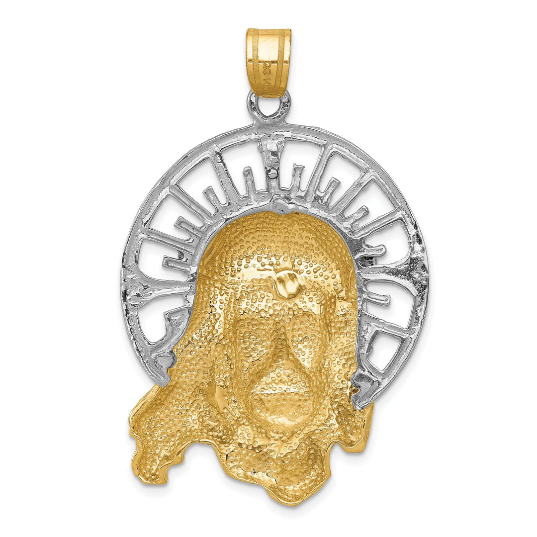 Lovely Rita's Pendants & Charms 14K Yellow Gold Classic Polished Diamond-Cut Large Jesus Pendant
