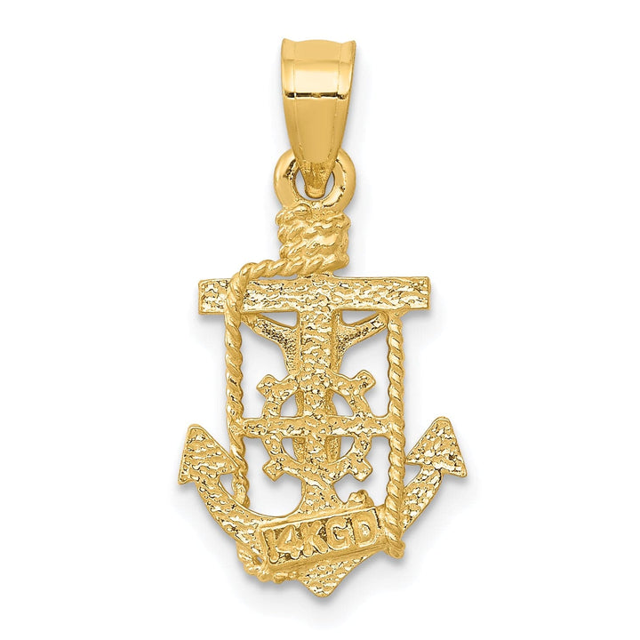 Lovely Rita's Pendants & Charms 14K Yellow Gold Classic Polished Mariner Crucifix Pendant
