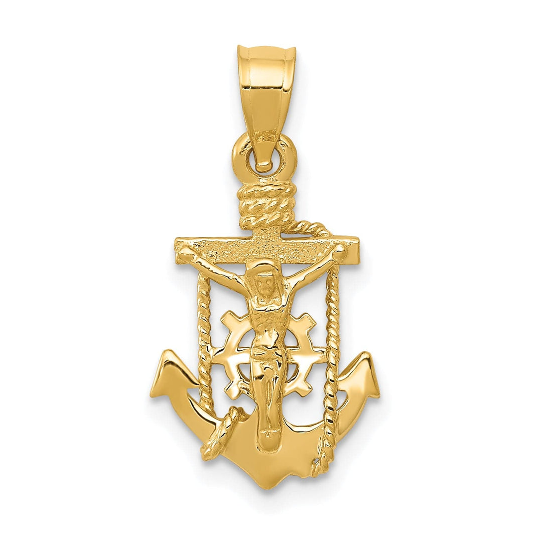 Lovely Rita's Pendants & Charms 14K Yellow Gold Classic Polished Mariner Crucifix Pendant