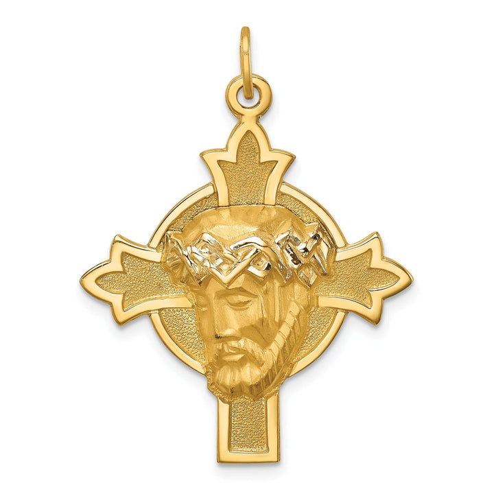 Lovely Rita's Pendants & Charms 14K Yellow Gold Classic Polished Medium Jesus Medal Cross