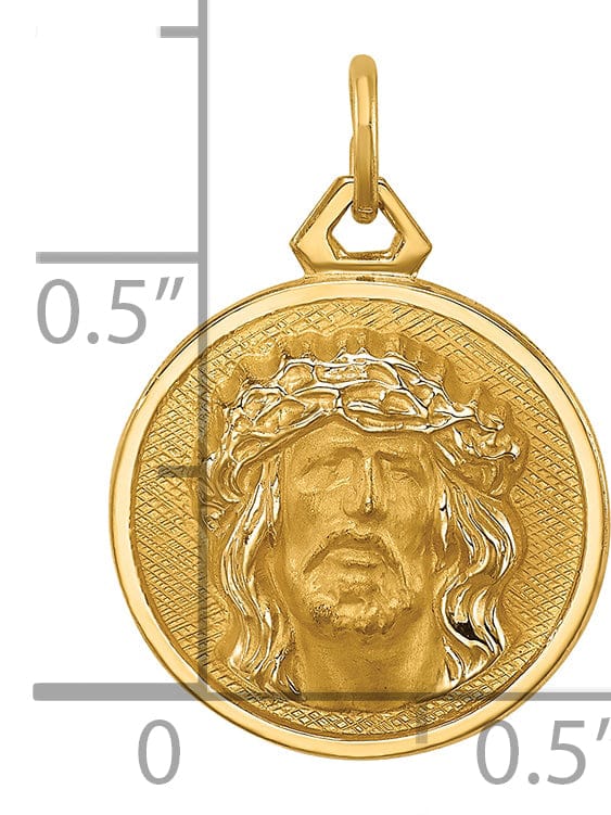 Lovely Rita's Pendants & Charms 14K Yellow Gold Classic Polished Small Jesus Medal