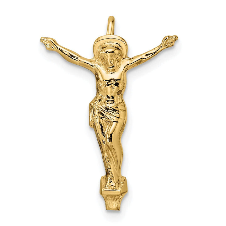 Lovely Rita's Pendants & Charms 14K Yellow Gold Classic Solid Risen Christ Chain Slide