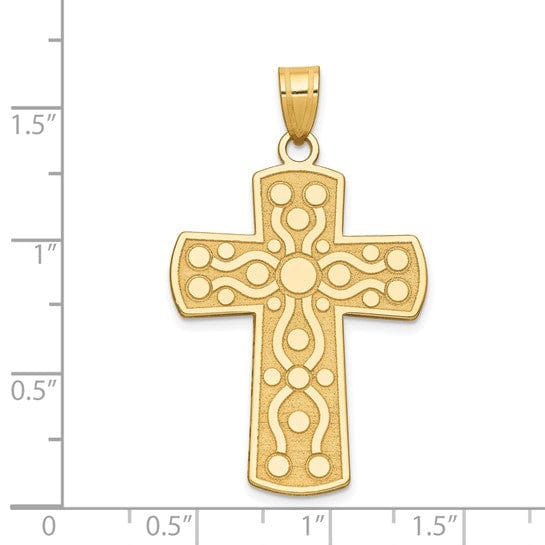 Lovely Rita's Pendants & Charms 14k Yellow Gold Cross with Serenity Prayer Pendant