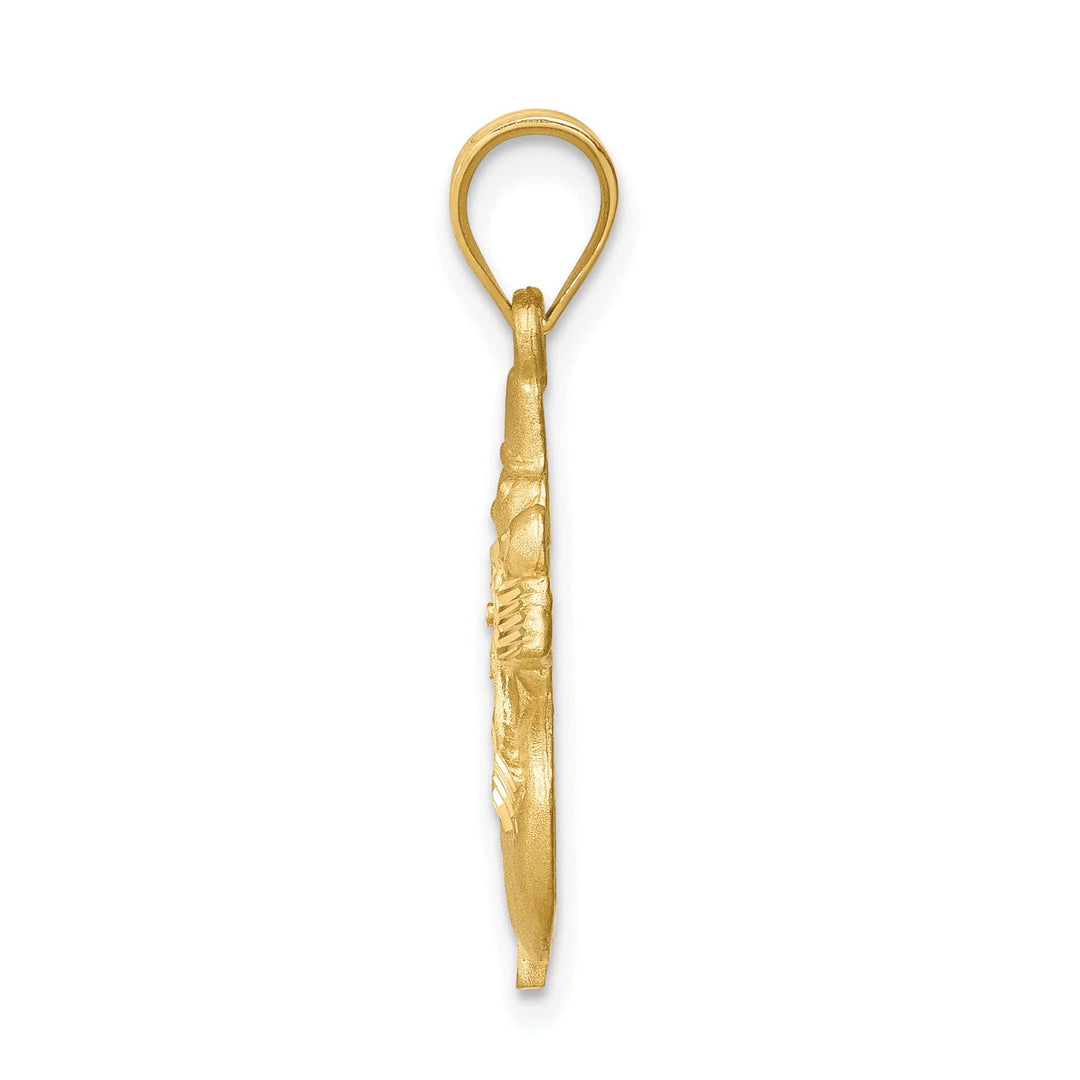 Lovely Rita's Pendants & Charms 14K  Yellow Gold D.C Brushed and Polished Snowman Pendant