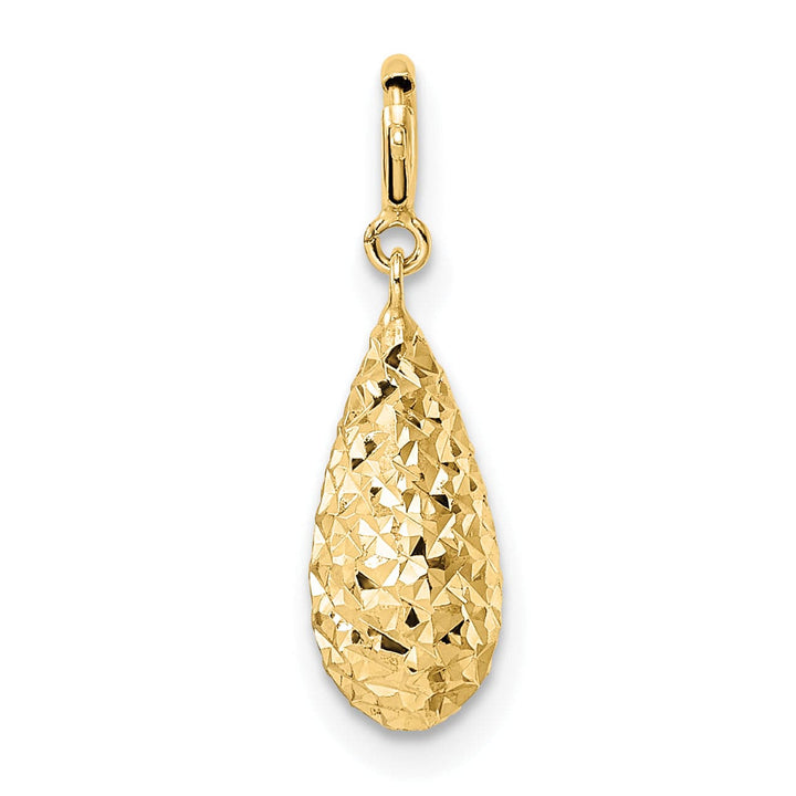 Lovely Rita's Pendants & Charms 14K Yellow Gold D.C Filgree Teardrop Design with Spring Ring Clasp Charm