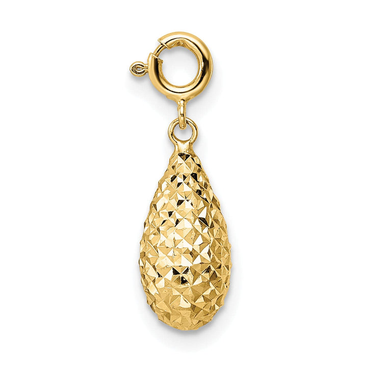 Lovely Rita's Pendants & Charms 14K Yellow Gold D.C Filgree Teardrop Design with Spring Ring Clasp Charm