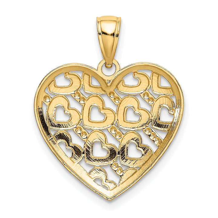 Lovely Rita's Pendants & Charms 14k Yellow Gold D.C Filigree Heart Pattern Heart Pendant