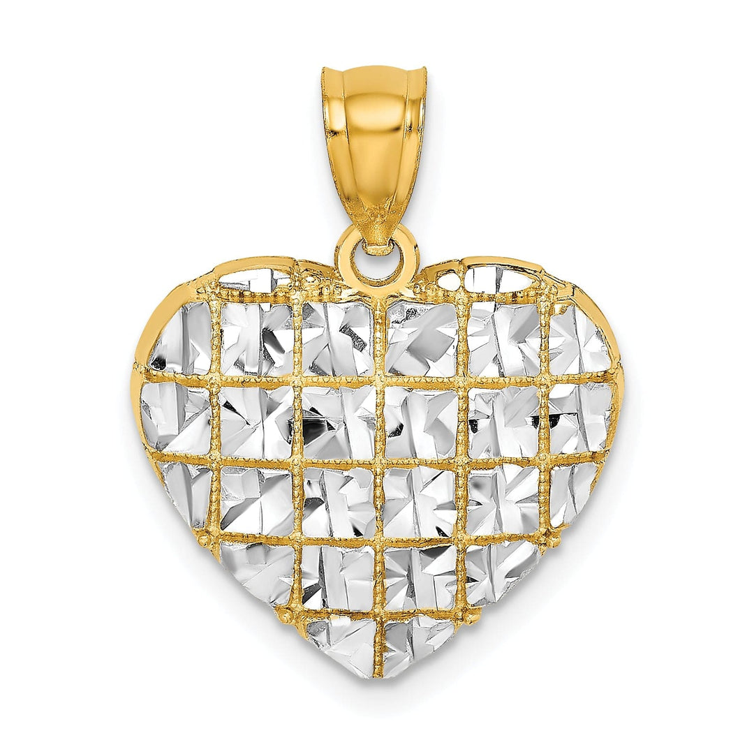 Lovely Rita's Pendants & Charms 14k Yellow Gold  D.C Heart Filigree Design Charm Pendant
