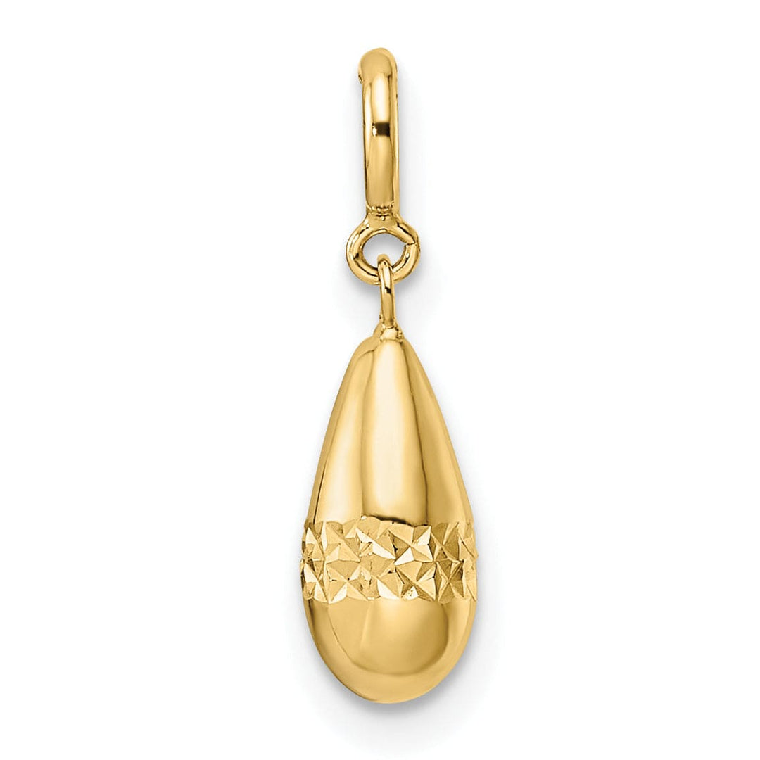Lovely Rita's Pendants & Charms 14K Yellow Gold D.C Teardrop Design with Spring Ring Clasp Charm