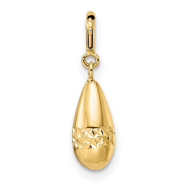 Lovely Rita's Pendants & Charms 14K Yellow Gold D.C Teardrop Design with Spring Ring Clasp Charm