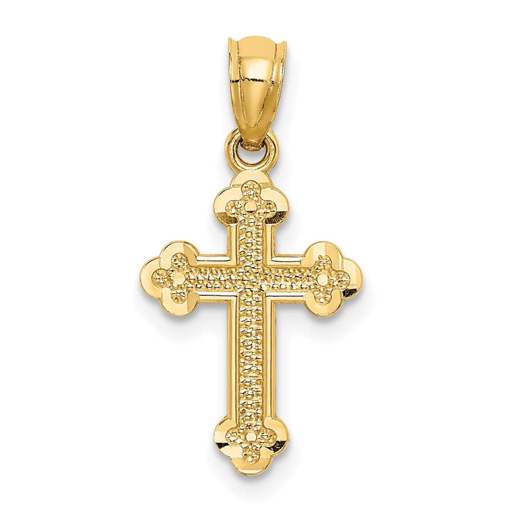 Lovely Rita's Pendants & Charms 14k Yellow Gold Dainty Budded Cross Pendant