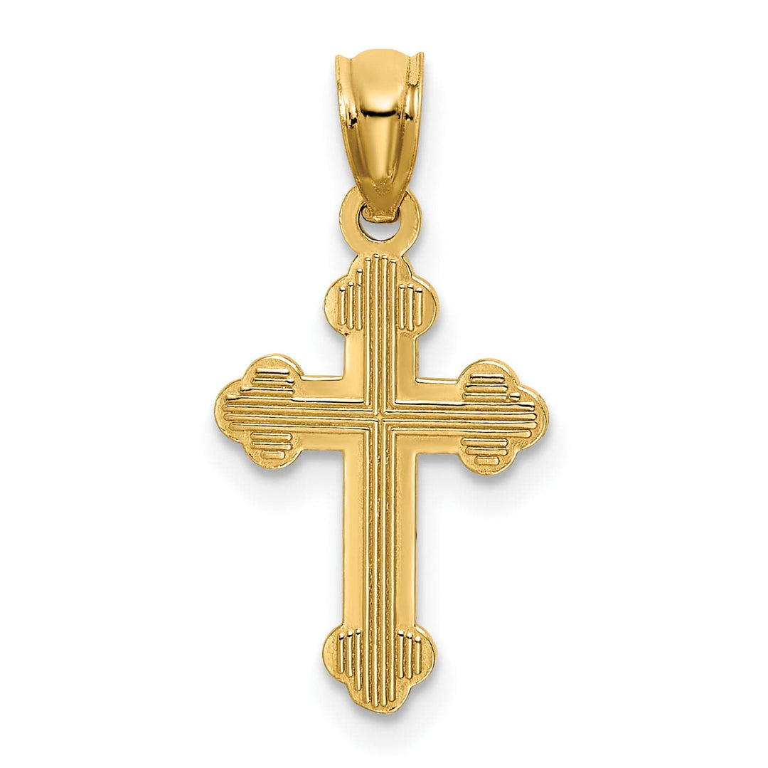 Lovely Rita's Pendants & Charms 14k Yellow Gold Dainty Budded Cross Pendant