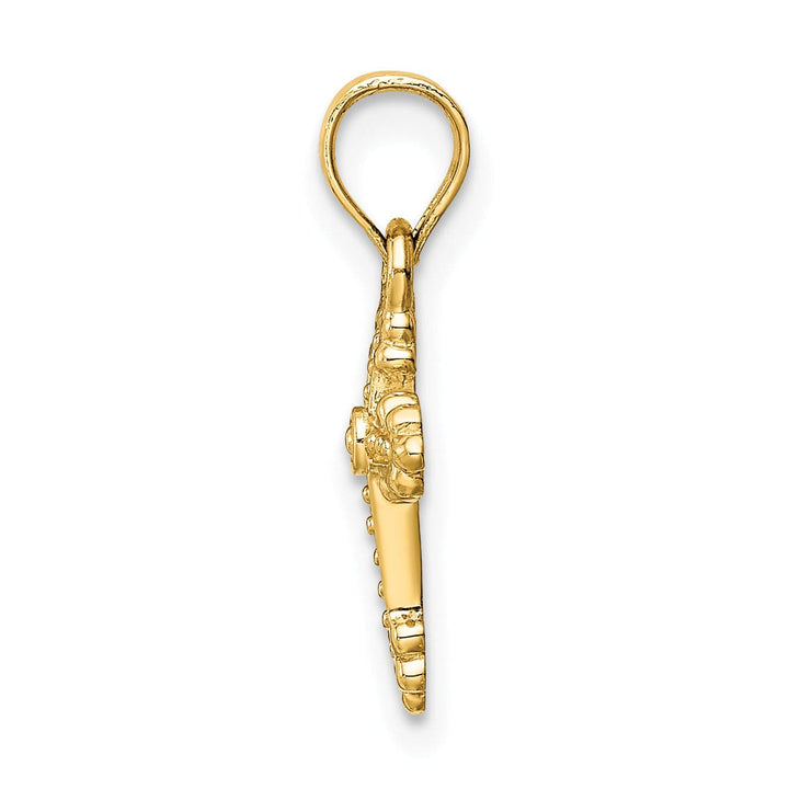 Lovely Rita's Pendants & Charms 14k Yellow Gold Dainty Budded Cross Pendant