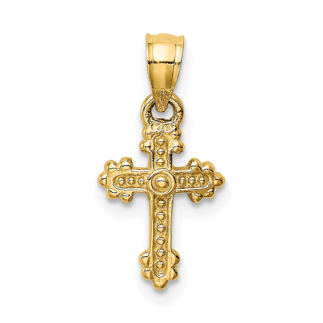 Lovely Rita's Pendants & Charms 14k Yellow Gold Dainty Budded Cross Pendant